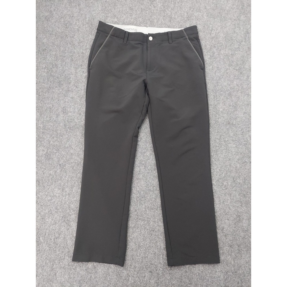 Adidas Golf Pants Mens 34x30 Black Performance Stretch Chino Preppy